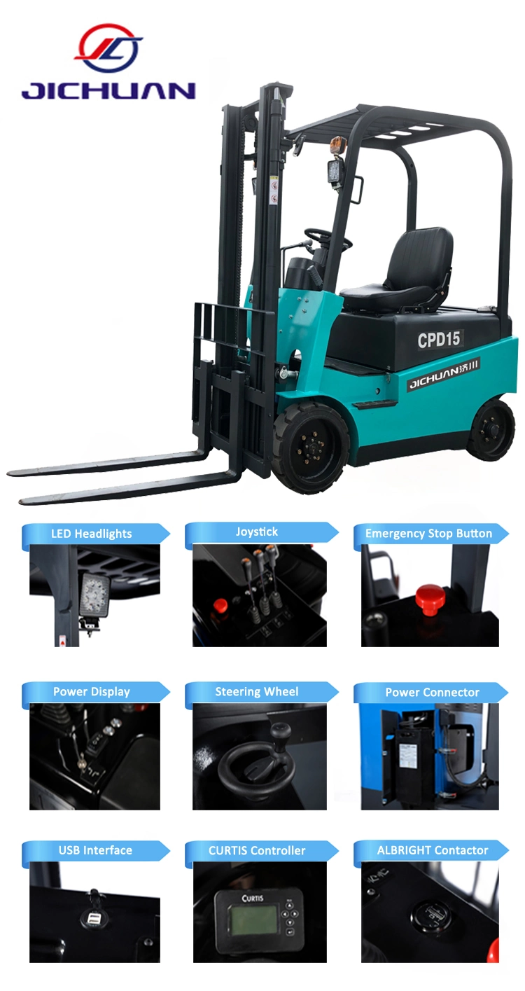 Color Customized Seat Operate Forklift Electric Forklift Stacker Battery Forklift Truck